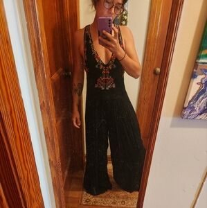 Free People Amalfi One-Piece Jumpsuit Sz 6 Embroidered Endless Summer